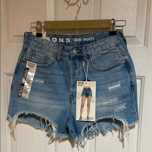 Song Women's Blue Denim Mom Shorts